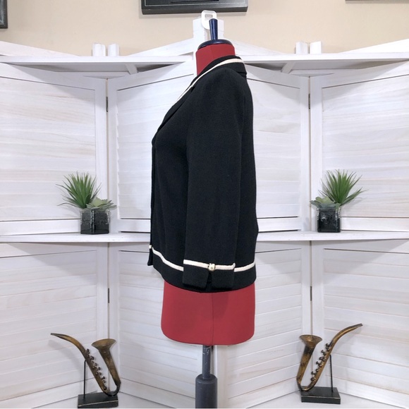 Vintage 90s St John Collections black and white cardigan sz 4 - Picture 7 of 9